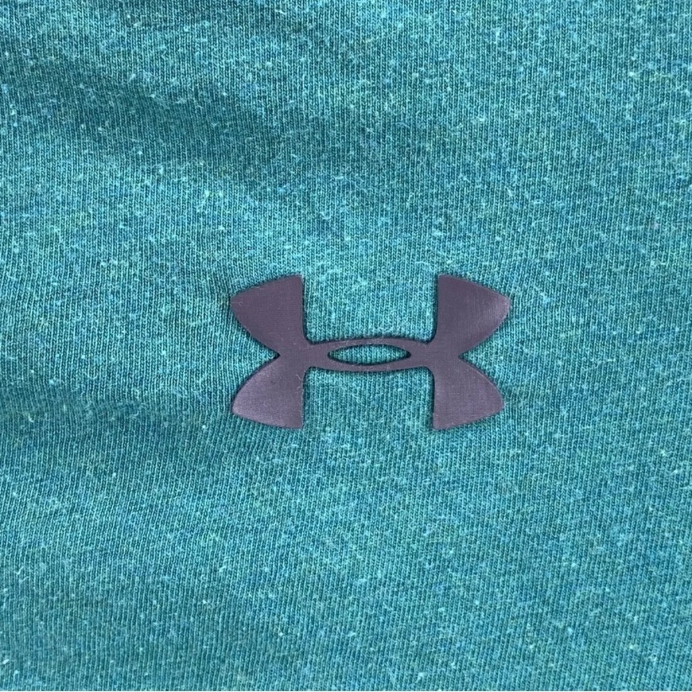 Under Armour Charged Heat Gear Mens Size Large Loose Teal Logo Crew Neck Shirt - Picture 3 of 6